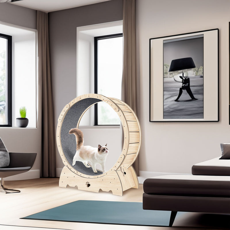 Cat Exercise Wheel for Indoor Cats, Cat Running Wheel with Carpeted Runway 37