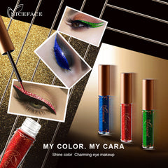NICEFACE Metallic Colors Shiny Diamond Liquid Eyeliner High Shine Pearlescent Liquid Eyeliner