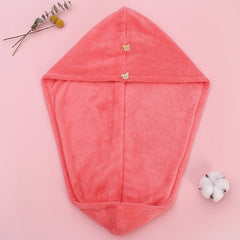 Super absorbent double-layer thickened coral velvet quick drying hair towel, shower cap, and headband towel