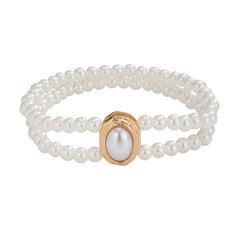 White anklets double-layer ankle bracelet with high-end and personalized bead, turquoise imitation pearl ankle chain