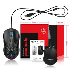 Wired mouse RGB backlight 7200dpi hole gaming mouse interchangeable back cover lightweight