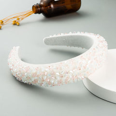 New Baroque Headband Feminine Color Hand-Stitched Glass Bead Headband Thin Sponge Headband