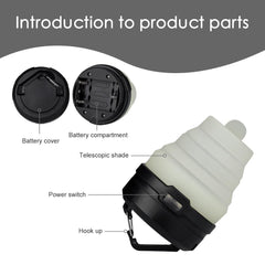 Retractable Camping Light LED Flashlight Portable Lantern 4 Modes Mini Hook Hanging TentEmergencyTorch Outdoor