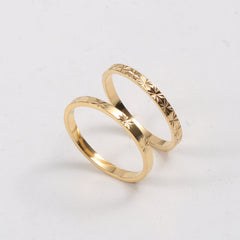 Ring Titanium steel electroplated with 18k gold Shine