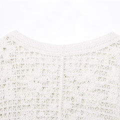 Style Women's Fashion Casual Long Sleeve Single Breasted Crochet Jacket