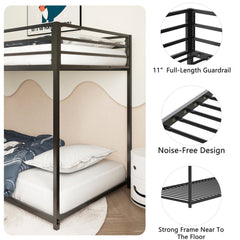 Adam Twin over Twin Metal Bunk, Black