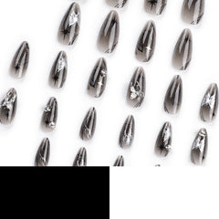 Bow wear manicure long almond nails fake nails
