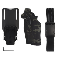 6354DO Left - handed Tactical Pistol Glock 17 Holster with X300U - A QLS Adapter, Leg Shroud, Drop, and MHA Leg Strap Kit