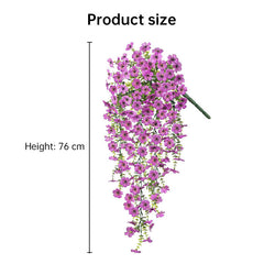 Purple hanging artificial flowers, vines for wedding arch, home, garden, party, autumn decor, fake eucalyptus, plant decor, 2 pc