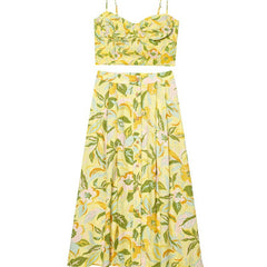Style Strapless Top with Printed Skirt Set