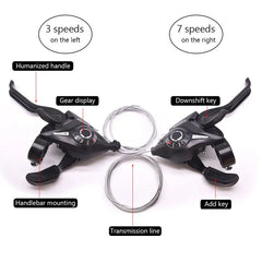 Bike Derailleurs 3x7 21 Speed Switch MTB Bicycle Shifter Levers Brake with Shift Cable Cycling Disc Handle for Bike Trekking