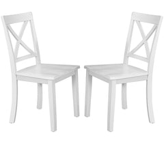 Orisfur 5 Pieces Dining Table and Chairs Set for 4 Persons Kitchen Room Solid Wood Table with 4 Chairs MDF + White + Solid Wood