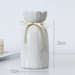 European-style creative ribbon ceramic vase dining room table dry flower arrangement table top decoration at home