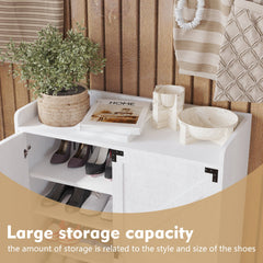 Shoe Cabinet with Doors, 6-Tier Shoe Storage Cabinet with Adjustable Shelves, Wooden Shoes Rack Shoe Storage Organizer