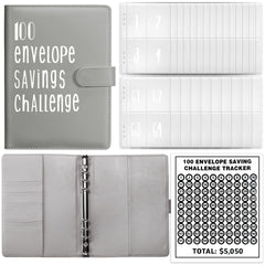 100 Day Challenge Loose leaf Notebook Couple's Savings Notebook Money Saving Envelope Budget Savings Notebook Notepad