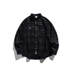 Loose casual checkered long sleeved shirt for men and women