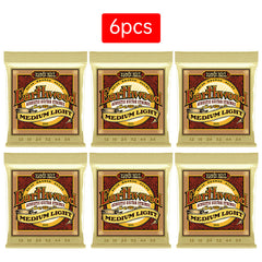 6 sets of Ernie Ball Slinky guitar strings (models 2003, 2215, 2223, 2221, nickel - wound) for electric & acoustic guitars