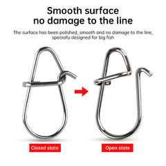 100PCS Stainless Steel Fishing Swivels – Corrosion-resistant for lures/hooks, saltwater/freshwater.