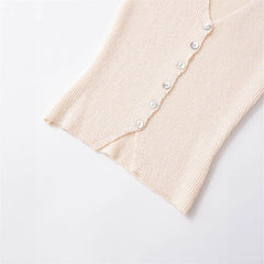 Spring New Style Round Neck Solid Color Loose Design Unique Temperament Knitwear