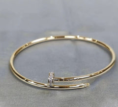 Precision Thick Plating Head and Tail Diamond Fashion Three-Circle Full Diamond Couple Bracelet