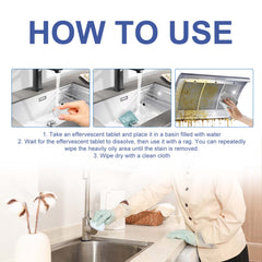 Kitchen Cleaning Effervescent Tablets, Clean The Kitchen Stove Sink Range Hood Stubborn Dirt Effervescent Tablet