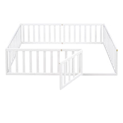 Full Size Wood Daybed Frame with Fence White(OLD SKU:WF289662AAK)