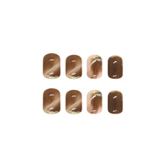Wearing Warm Brown Brown White Double Spell Smudged Golden Texture Ins Style Manicure Patch The Finished Product Is Removable
