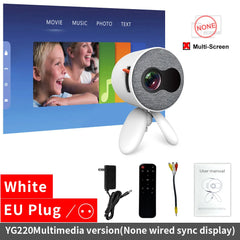 LEJIADA YG220 Mini Projector 3.5mm Audio Phone with screen Update Version Portable Pocket Cute Projector Video Player Kids Gift