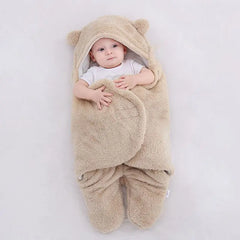 Baby Sleeping Bag Ultra-Soft Fluffy Fleece Newborn Receiving Blanket Infant Boys Girls ClothesSleeping Nursery Wrap Swaddle