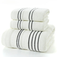 3Pieces Set Grey Cotton Towel Set for Men toalla 2pc Face Washcloth Hand Towel 1pc Bath Towel Camping Shower Towels Bathroom