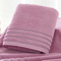 New Stripe Cotton Towel Bath Towel of Three Sets Solid Color Thicken Bathroom Towels Set