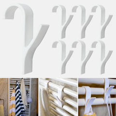 High Quality Hanger For Heated Towel Radiator Rail Clothes Hanger Bath Hook Holder Percha Plegable Scarf Hanger white 6pcs