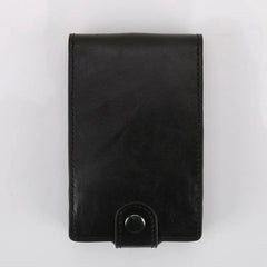 Hot sale Women Men RFID Card Holders Stack Up Pull Out Mini Cascading Wallet ID Cash Cardholder Crazy Horse PU Leather Purses
