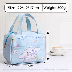 Anime MINISO Ins Thermal Insulation Children Portable Bag Cute Kuromi Storage Lunch Bag Gifts for Girls