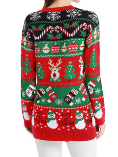 Autumn and winter new sweater jacket women's casual long sleeved Christmas sweater