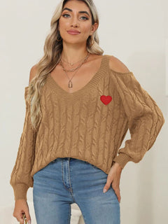 Autumn/Winter Top Deep V Sexy Off Shoulder Loose Hooded Sweater for Women
