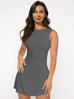 Backless Wide Strap Mini Dress
