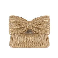 Bow knot grass woven handbag small bag hand-held bag