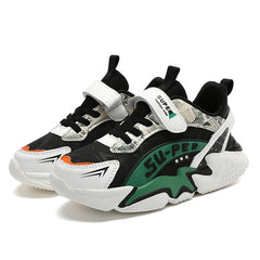 Boys' sports shoes with waterproof leather surface and anti slip soft sole for students