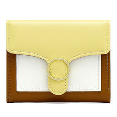 Brand Designer Geometric Panelled Trifold Women Wallet Pu Leather Zipper Coin Ladies Small Purse Card Holder Short Female Wallet