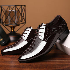 Bright leather shoes for men's business dress shoes, plus size men's shoes, versatile wedding shoes