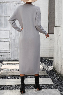 Button knit sweater dress fashionable temperament commuting women's sweater women