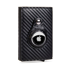Carbon Fiber Pattern Magnetic Buckle Card Bag Airtag Tracker Multi-Function Card Bag Men's Wallet Short Hand Held