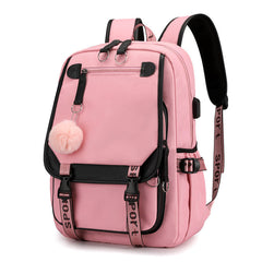 Cartoon Heat Transfer Backpack Large Capacity USB Cartoon Student Schoolbag