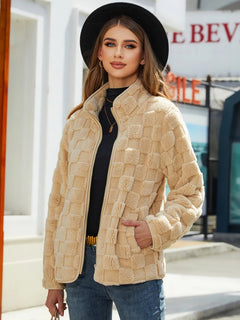 Checkered Zip Up Jacket