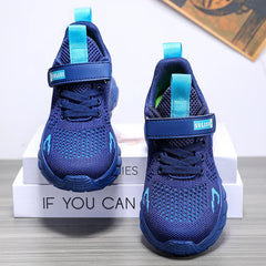 Children's sports shoes seasonal flying woven men's shoes breathable men's and women's casual running shoes for children