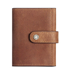 Coin Purse Metal Card Case Leather Card Sleeve ID Sleeve Leather Credit Card Holder