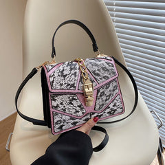 Color blocking hand-held small square bag, versatile for women, single shoulder
