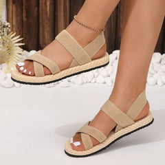 Crisscross Open Toe Flat Sandals