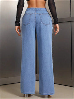 Distressed Wide Leg Jeans